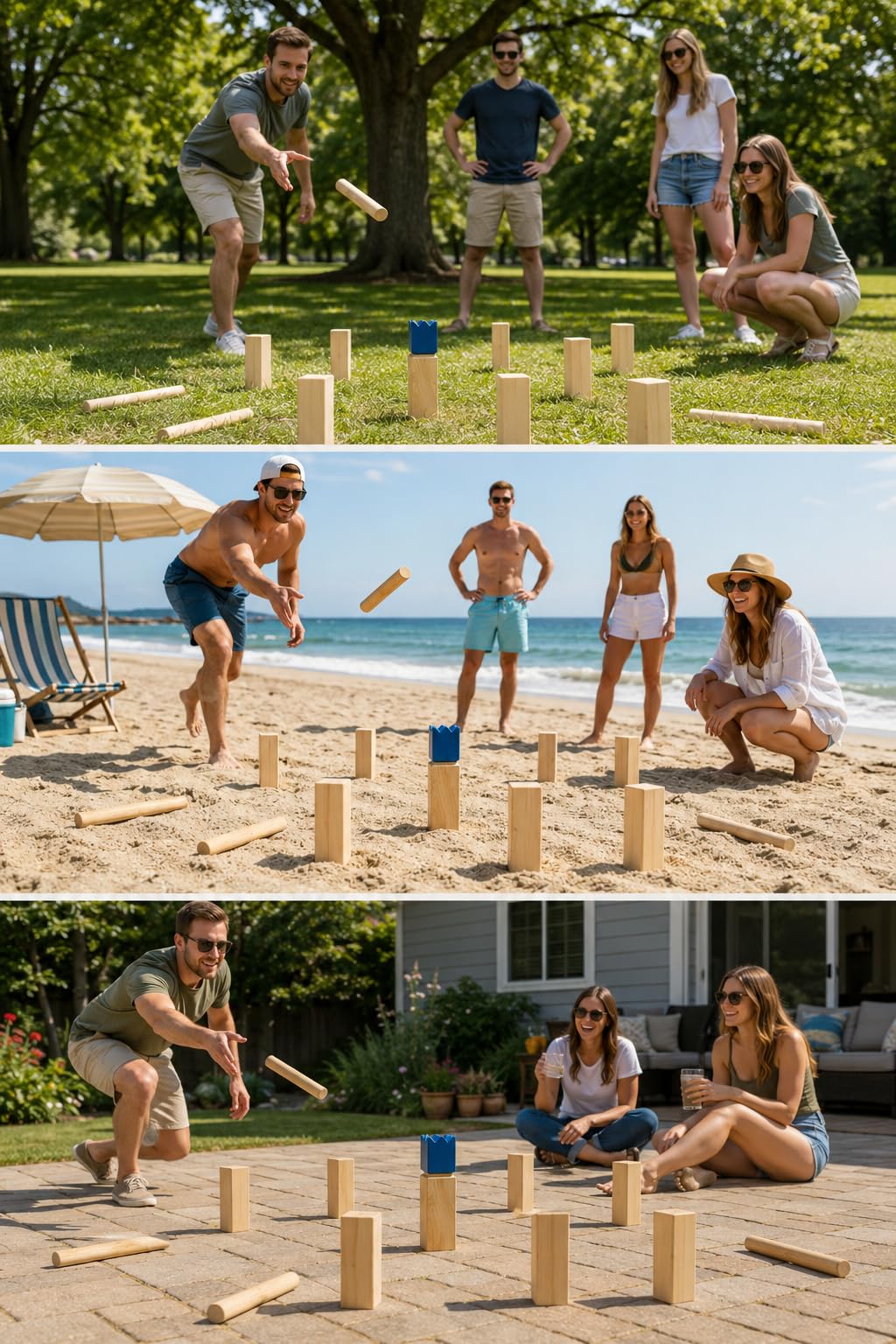 Wurfspiel Outdoor Holzspiel Wurfsatz Geschicklichkeitsspiel Freizeitspiel mit Komplettem Set für King Toss Und Stundenlangen Stärkt Zusammenarbeit Und, Style to 1