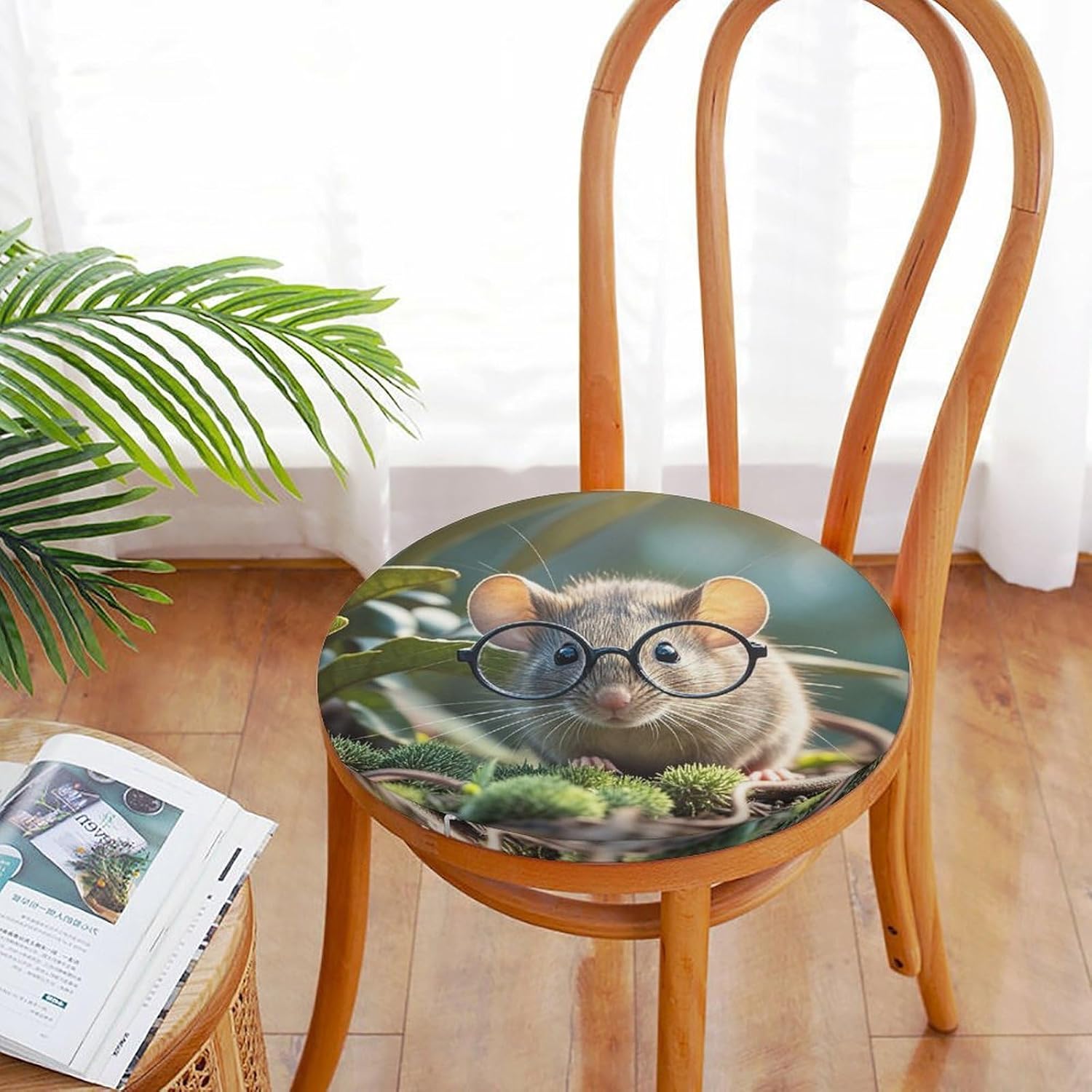 Guinea Mouse with Glasses Chair Cushions Floor Pillow Chair Pad