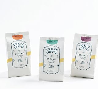 TOKYO COFFEE オーガニックコーヒー 飲み比べセット シングルオリジンJAS認証 100g x 3袋 BRAZIL, PERU, GUATEMALA 豆のまま ギフト コーヒー好き プレゼント