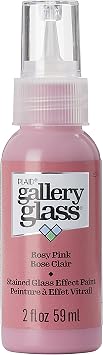 Gallery Glass Stained Glass Paint, Rosy Pink 2 fl oz Brilliant Smooth Finish Paint, Perfect for Easy to Apply DIY Arts and Crafts, 19711