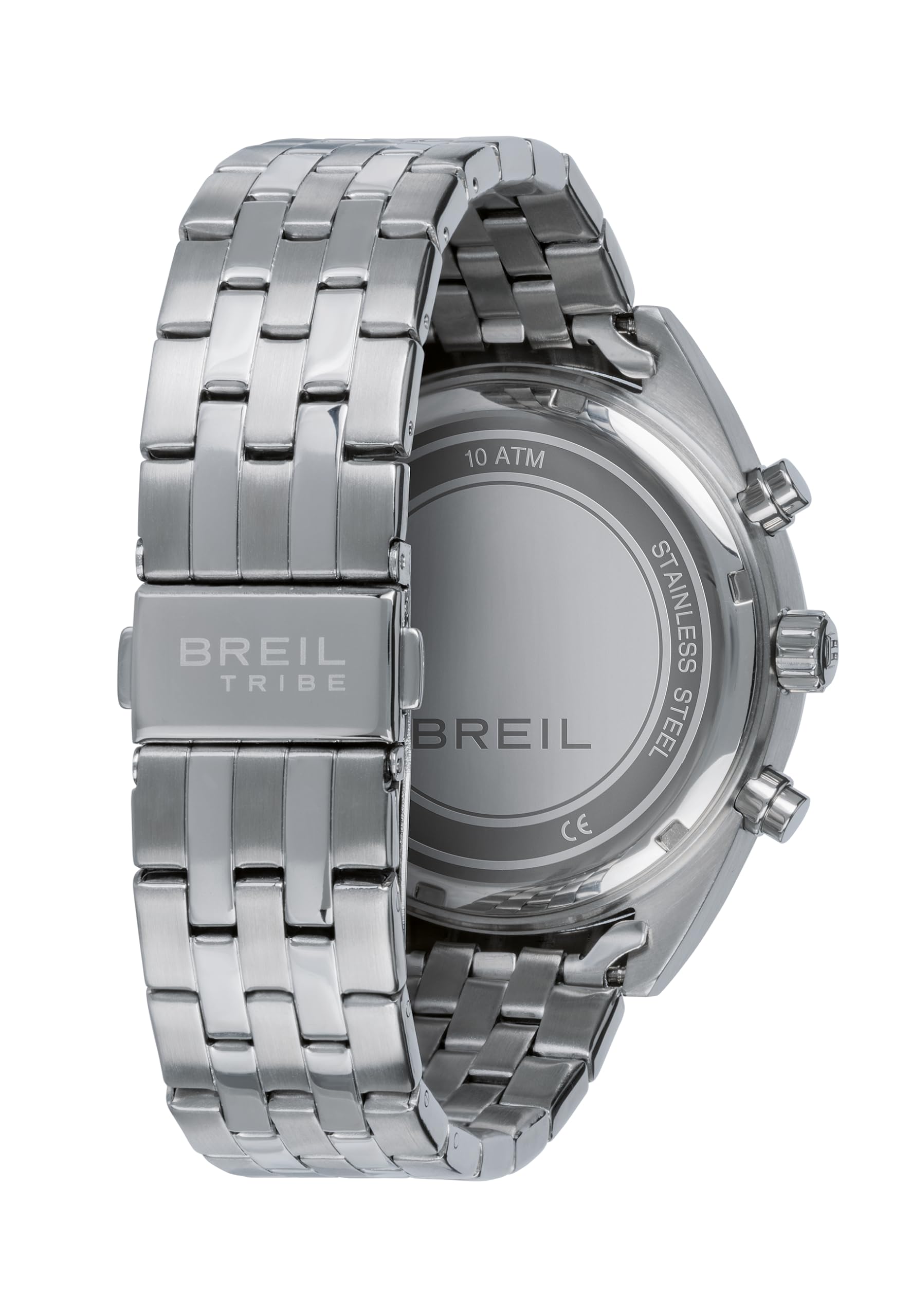 Breil, Collezione Sky Volt, Cronografo Uomo Ispirato al Mondo dell'Aviazione, Cassa 42 mm in Acciaio Bilux, Vetro Minerale, Bracciale in Acciaio 5 Maglie, Chiusura con Pulsanti