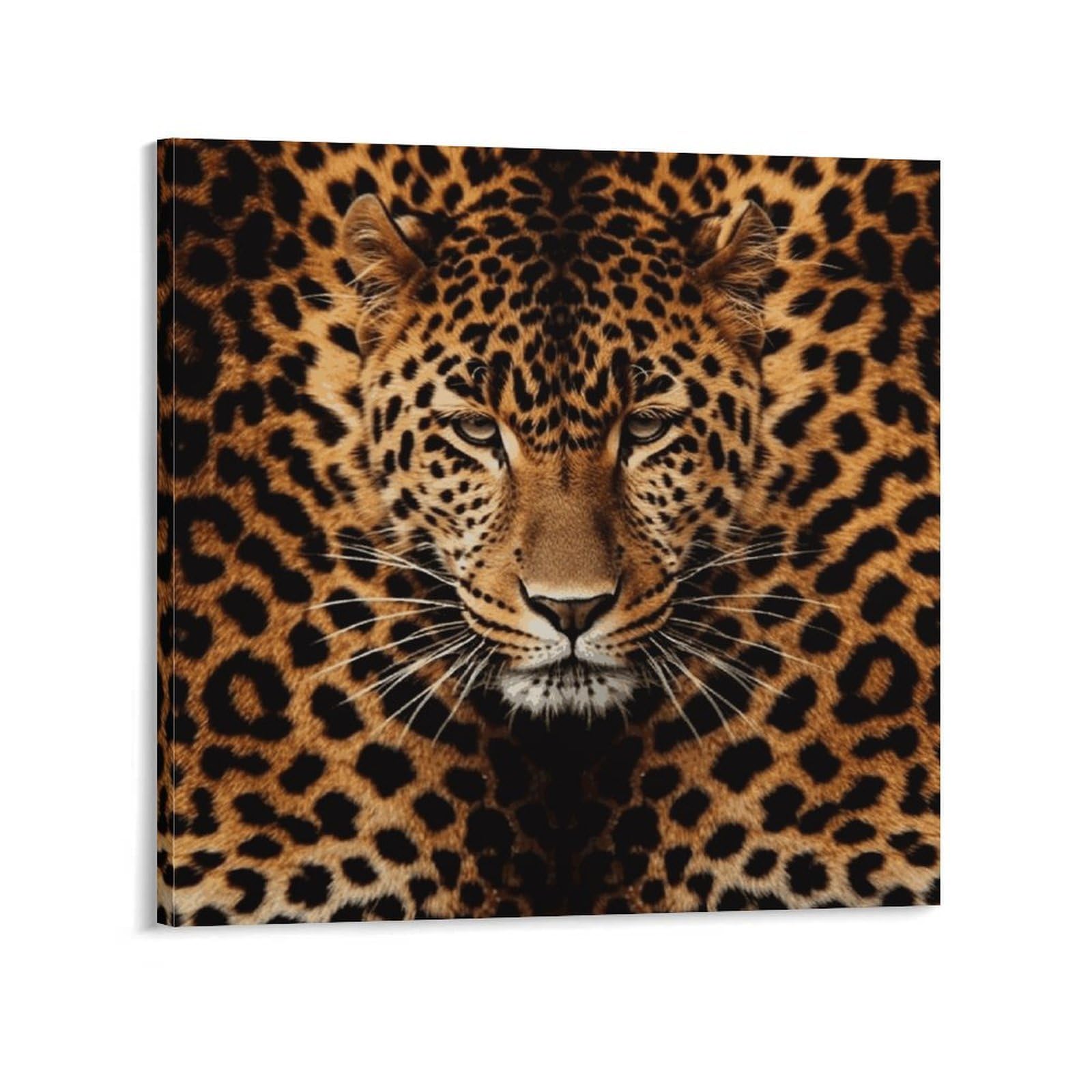 KLOPH Depict A Leopard Canvas Wall Art for Living Room 08x8inch Modern Artwork Painting for Bathroom Hanging Canvas Prints Aesthetic Wallart for Bedroom Kitchen Office Wall Decor