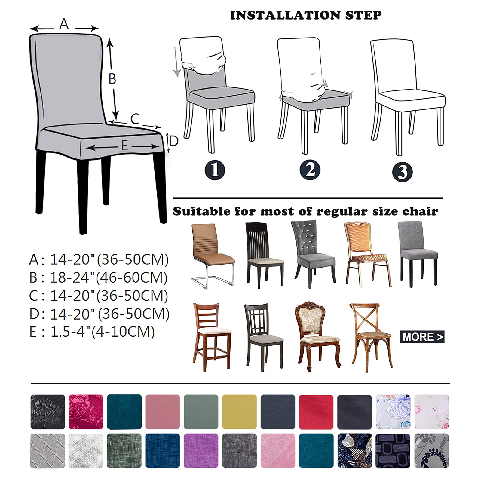 Celevingne Dining Room Chair Covers Set of 6, Stretch Soft Spandex Removable Washable Chair Slipcovers for Dining Room,Hotel,Ceremony (Pink Rose, 6 Pack)