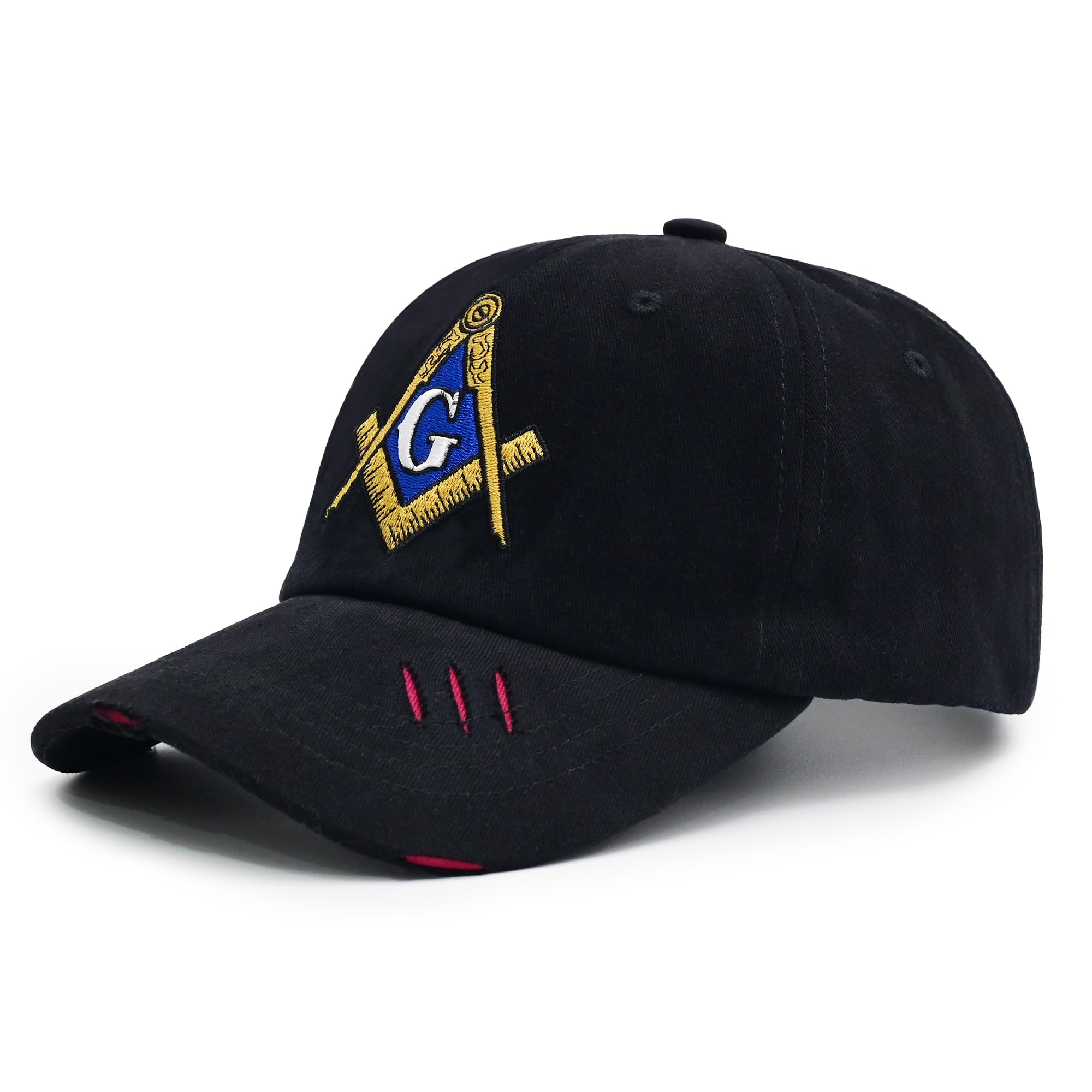 Embroidered Freemason Baseball Cap for Men and Women, 100% Cotton Adjustable Thickened Masonic Mason Classic Hat