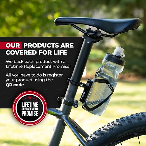 Miniatura 6 de Combo de soporte para botella de agua para bicicleta, 20 onzas y soporte para jaula de montaje para bicicleta, no necesita tornillos, aleación