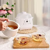 Vista 10 de TAYAMA Mini cocina de cerámica blanca de 1 cuarto de galón con preajustes y temporizador integrado, pequeña