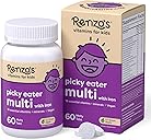 Renzo's Picky Eater Kids Multivitamin with Iron - Dissolvable Kids Vitamins with Iron, Zinc, Vitamin C, Vitamin D, E & K, Sugar-Free Melty Tabs, Green Apple Flavor, 60-Count (1-2 Month Supply)