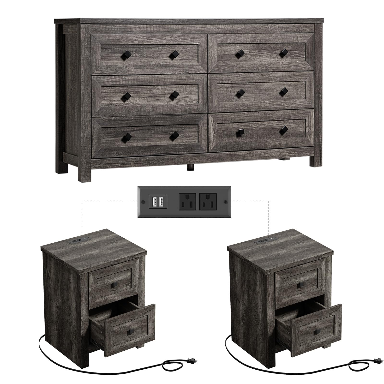 LUXOAK Dresser and Nightstand Set