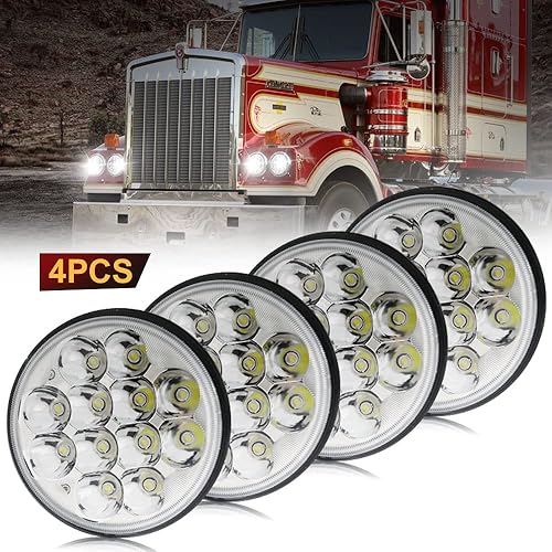Miniatura 9 de Jiuguang - 4 faros delanteros LED redondos de cristal de 5.75 pulgadas, 36 W, haz sellado IP68, impermeable, repuesto 4000, 4040, 5506, H5006, H651