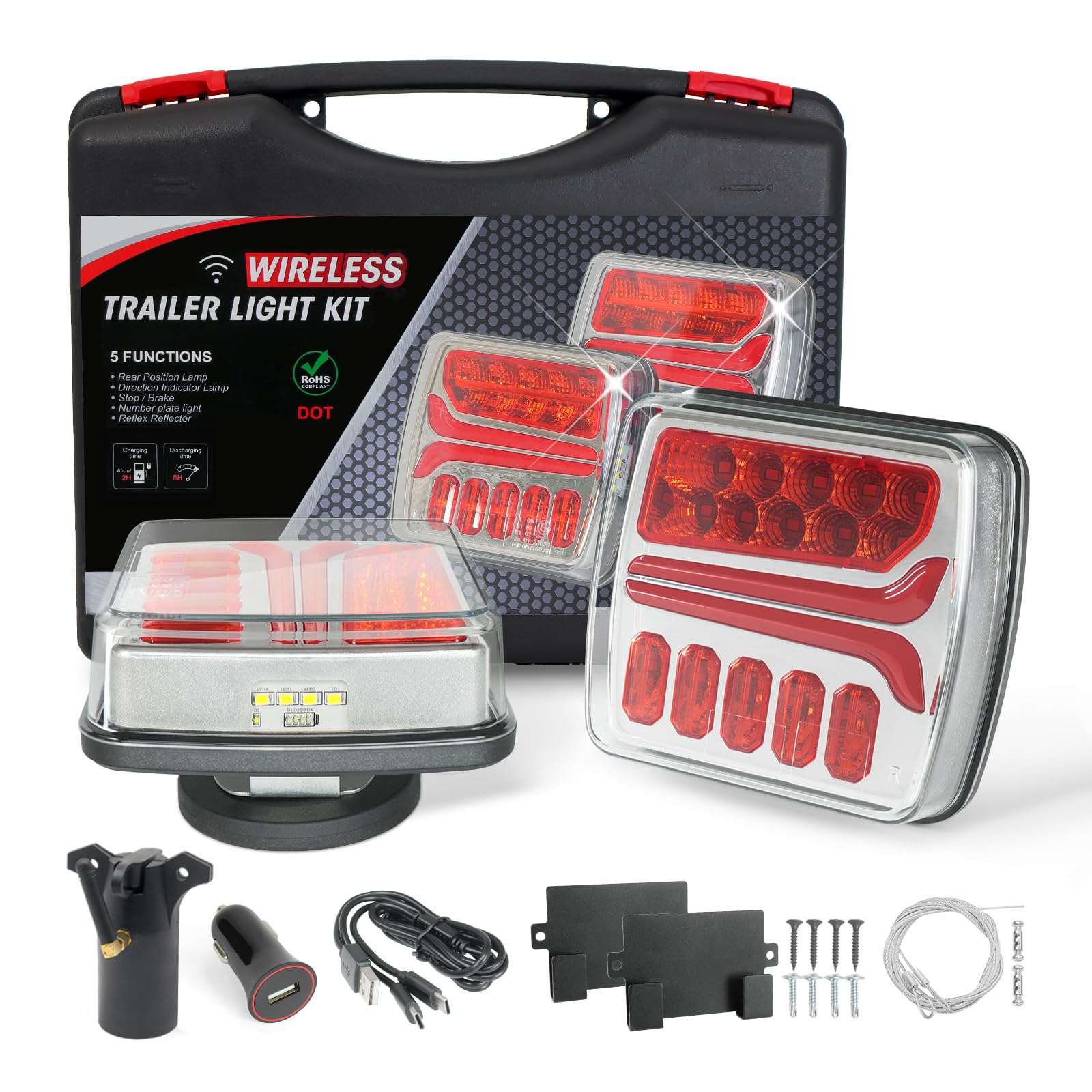 MIEFL Magnetic Wireless Trailer Lights w/USB-C