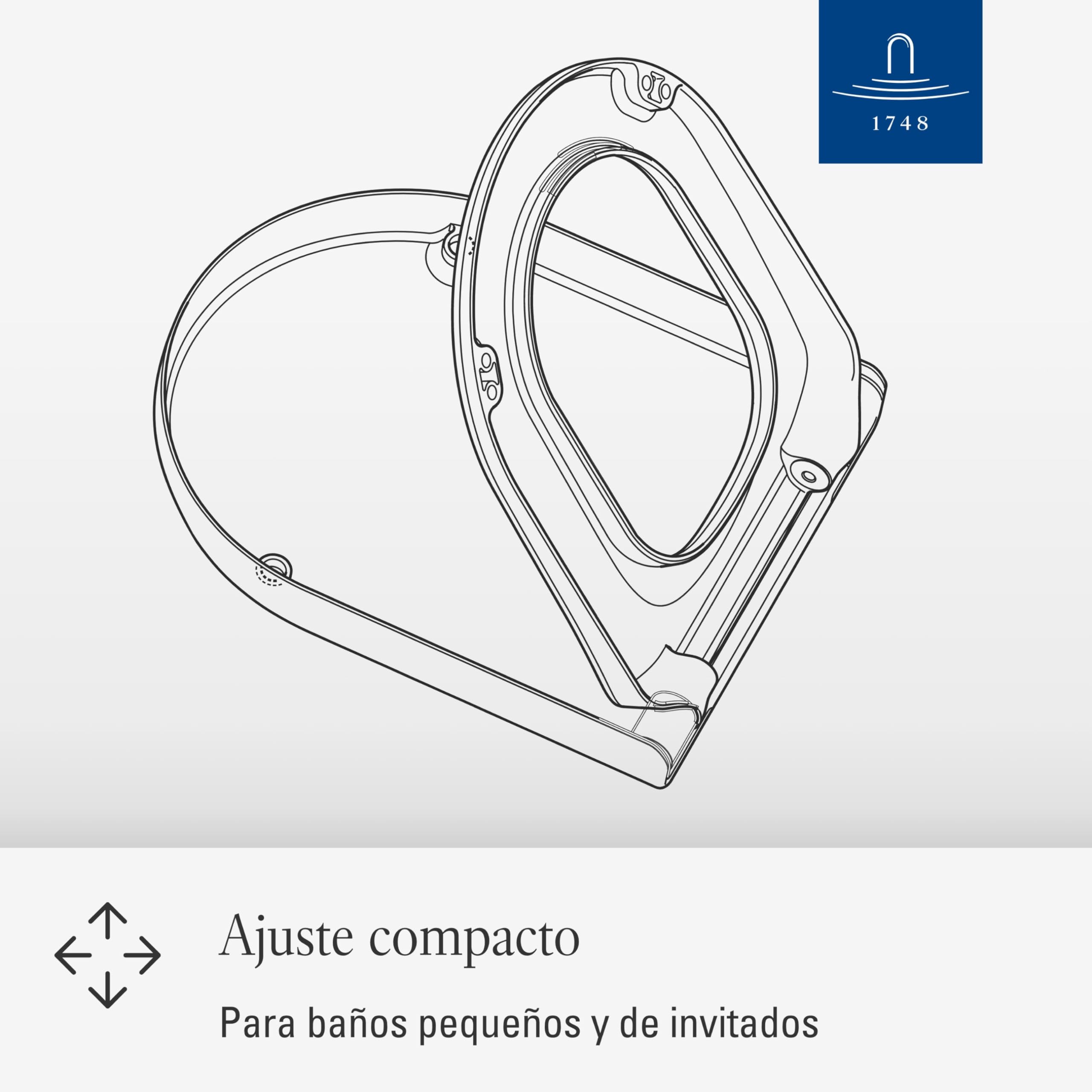 Villeroy & Boch Architectura, asiento de inodoro - Tapa de WC blanco brillante de Duroplast resistente - Aro con bisagras de acero inoxidable - Diseño en forma de D - Recambio original | Bisagras de acero inoxidable, termoestable irrompible, repuesto orig