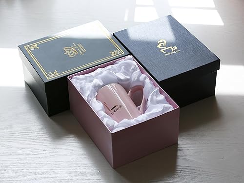 Miniatura 4 de Taza de cerámica para el hogar y la oficina, taza creativa de porcelana con asa para café, té, jugo, leche y agua, 14 onzas, taza con forma de