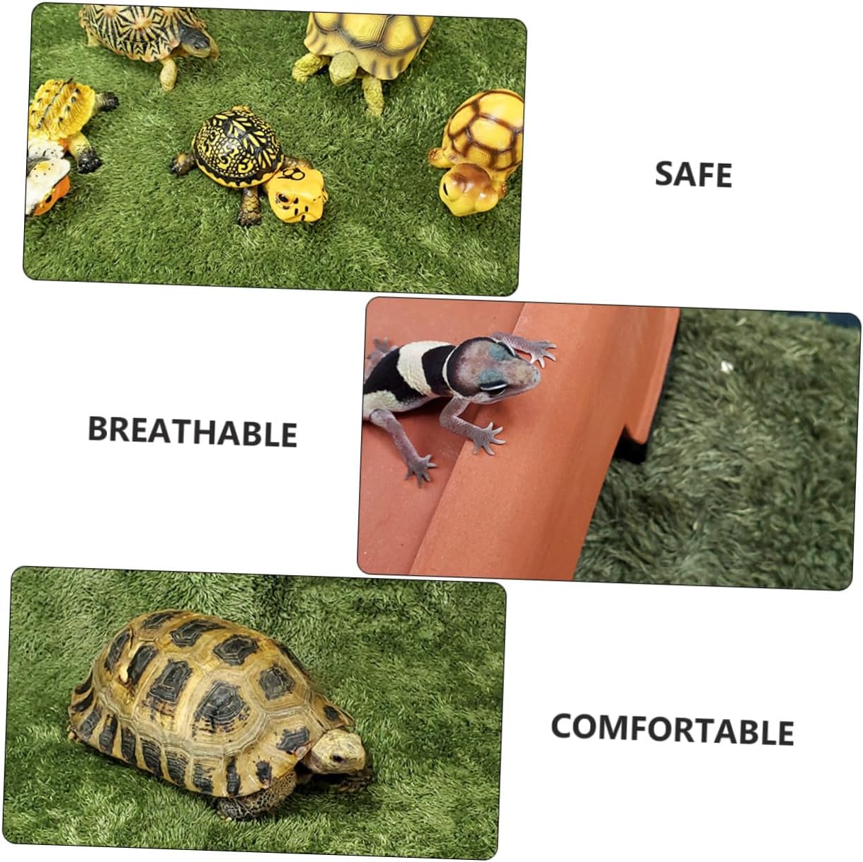 2pcs Natural-Looking Reptile Mats Simulated Moss Carpets for Climbing Pets Moisturizing Fake Lawn for Terrariums Safe and Absorbent Bedding for Turtles and Frogs