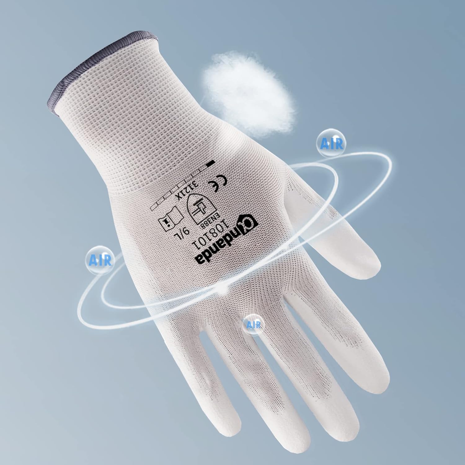 ANDANDA Multi-Package Safety Work Gloves, Seamless Knit Work Gloves with PU Coated, Ideal Work Gloves Men for General Work