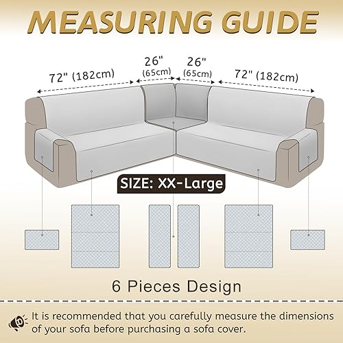 Miniatura 5 de Arfntevss Fundas impermeables para sofá modular en forma de L, lavable, de terciopelo, para sofá seccional, antideslizantes, fundas de esquina