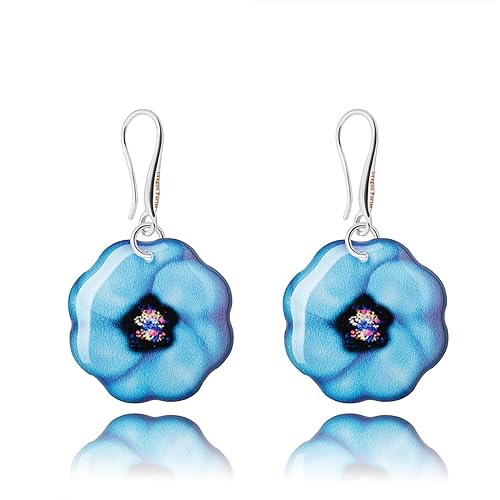 Handmade Lightweight Flower Butterfly Dangle Earrings for Women (Flying White Tiger)