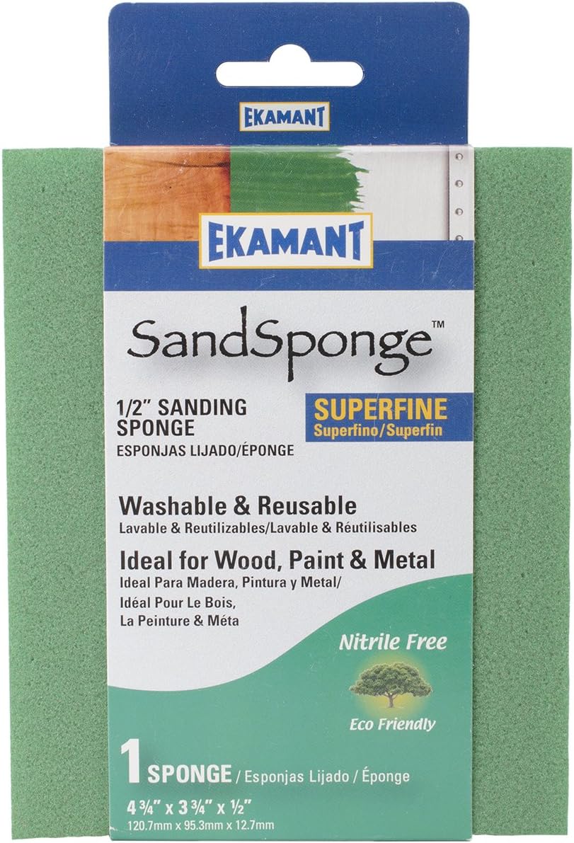 Uart Enterprises P103-989 Eco Green Sand Sponge with Superfine Grit, 4.75 by 3.75 by 0.5-Inch