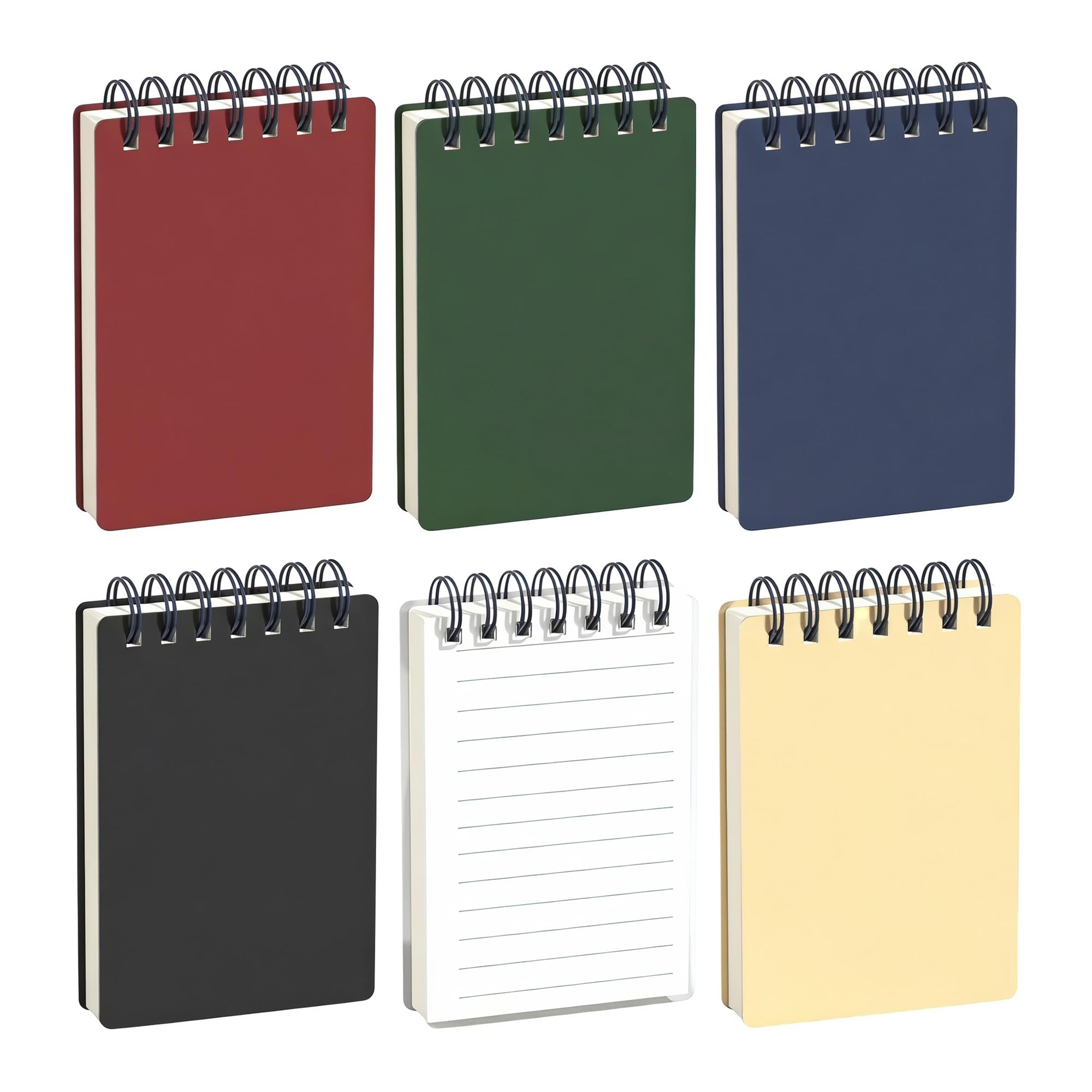 6 Pcs A7 Pocket Notebook, Pocket Size Ruled Notepads with Colorful Cover