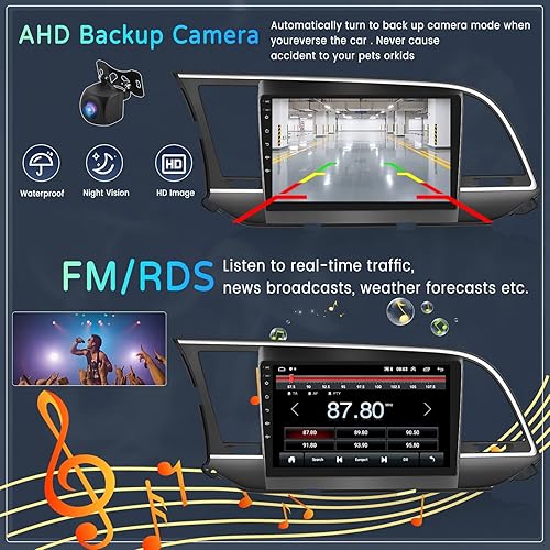 Miniatura 6 de Radio estéreo de coche para Hyundai Elantra 2016, Android 11 estéreo de coche con CarPlay Android Auto, pantalla táctil de 9 pulgadas con Bluetooth,