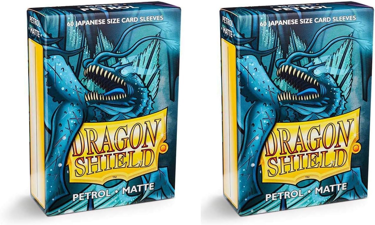 Dragon Shield Bundle: 2 Packs of 60 Count Japanese Size Mini Matte Card Sleeves - Matte Petrol