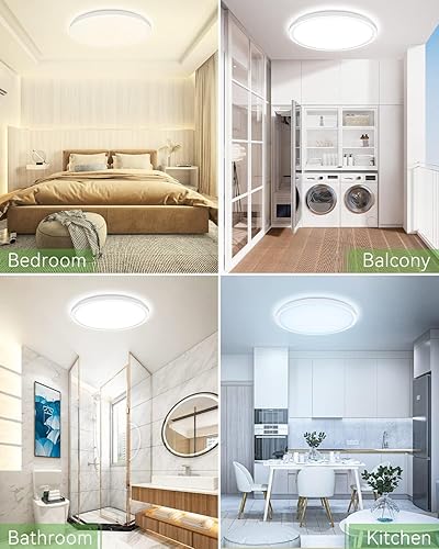 Miniatura 6 de zemty Paquete de 10 luces LED de techo empotradas de 12 pulgadas, súper delgada de 28 W 3200 lm, 3 temperaturas de color en una lámpara de techo de