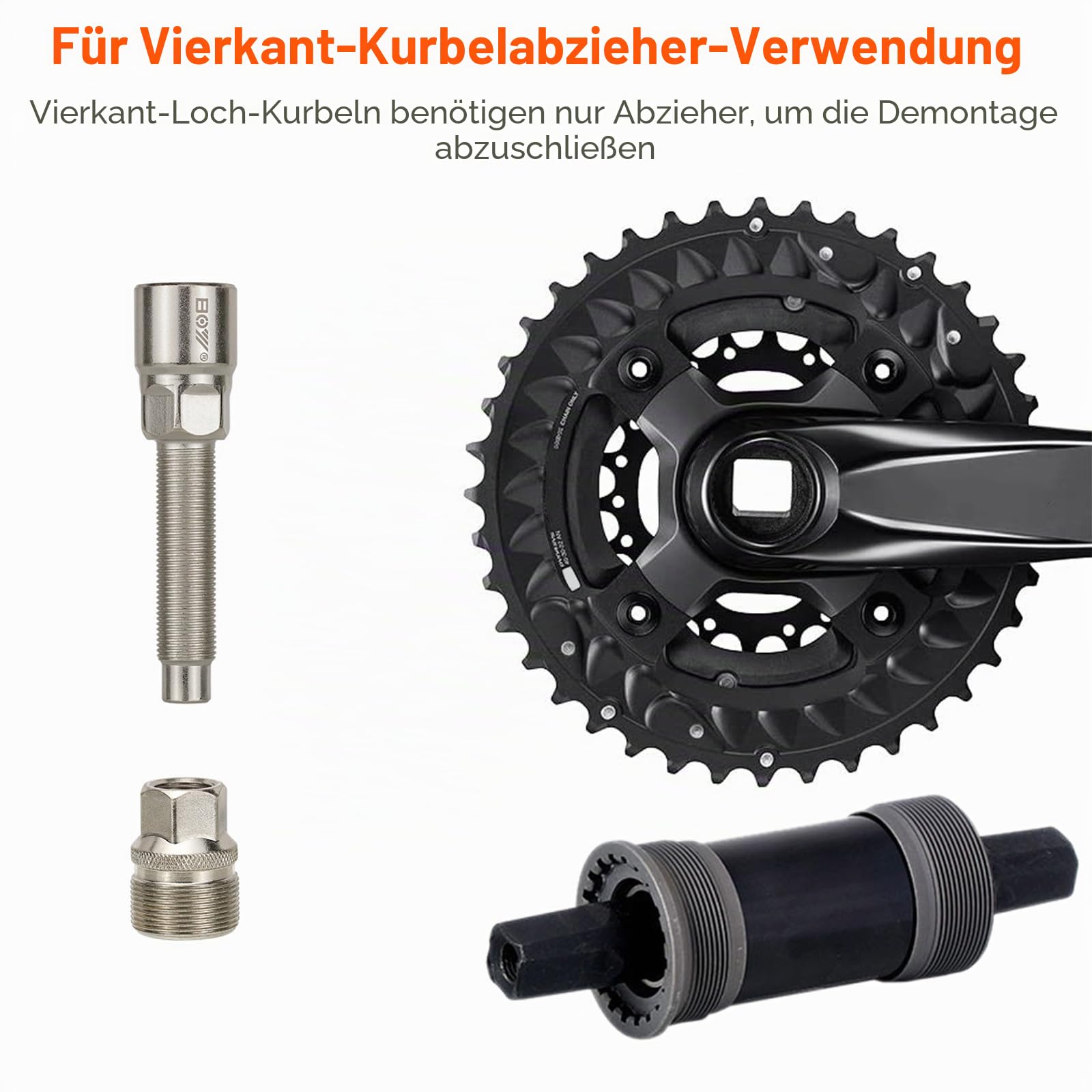 6-in-1 Fahrrad-Reparaturset Werkzeug, mit Fahrrad Multifunktions Pedalschlüssel, Kettenpeitsche, Zahnkranzabzieher + Kassettenabzieher, Kurbelabzieher, Tretlager Abzieher