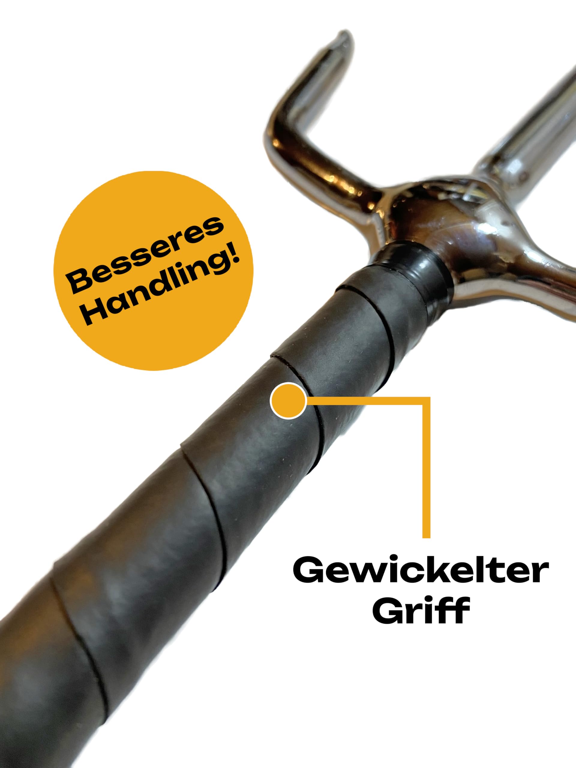 Sai Gabeln verchromt (Paar) - Silber 48.5 cm - Gewickelter Griff - Runde Form