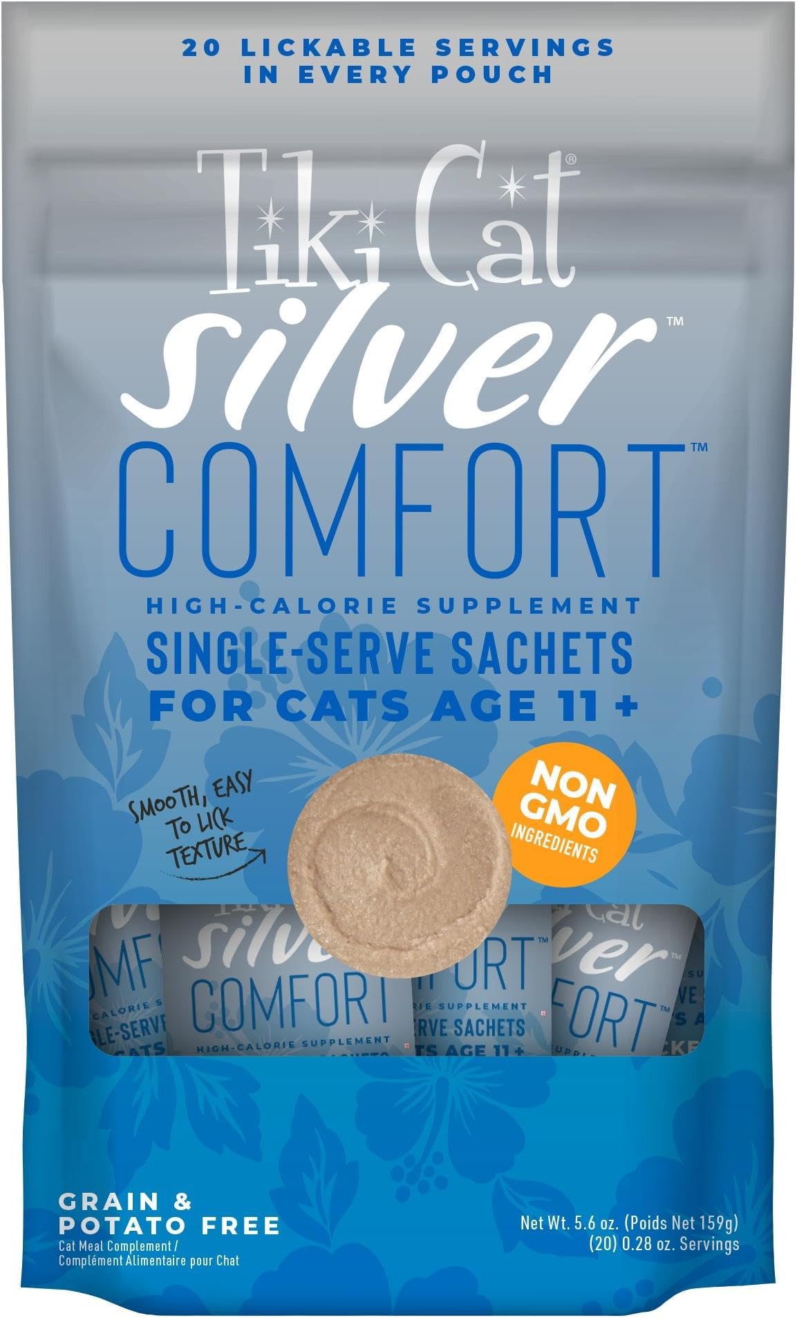 Tiki Cat Silver Comfort Chicken & Chicken Liver Recipe 5.6 oz. (20/.28oz) (20 Sachets)