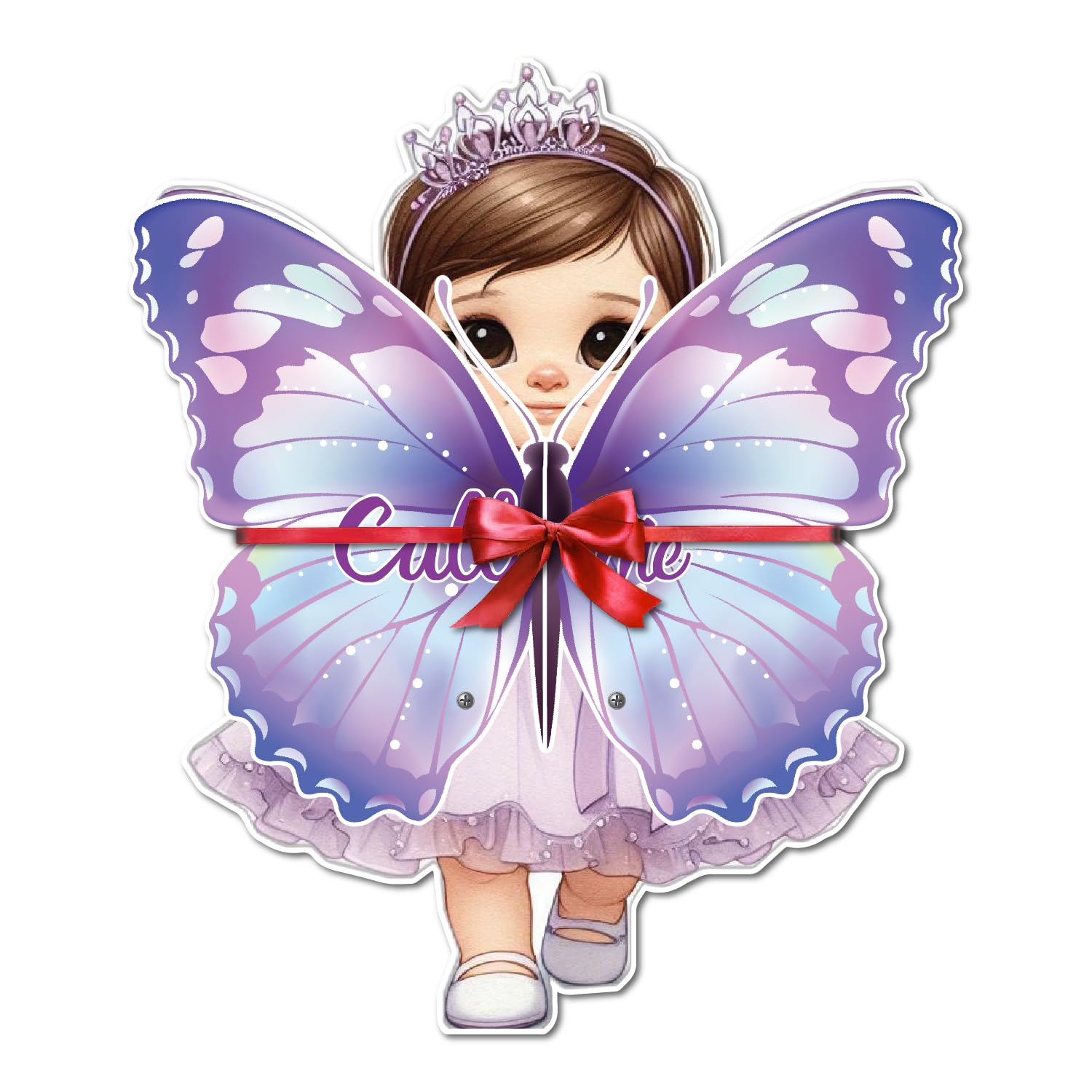 CRAFTEEZY Butterfly Girl Baby Name Revealing Board | Personalised Baby Naming Ceremony Board For Name Announcement Function 2 Layer Decor Gift (19 x 17 Inch)-image-19