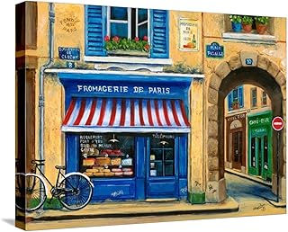 ART.COM Stretched Canvas Print French Cheese Shop by Marilyn Dunlap, 24" x 18"