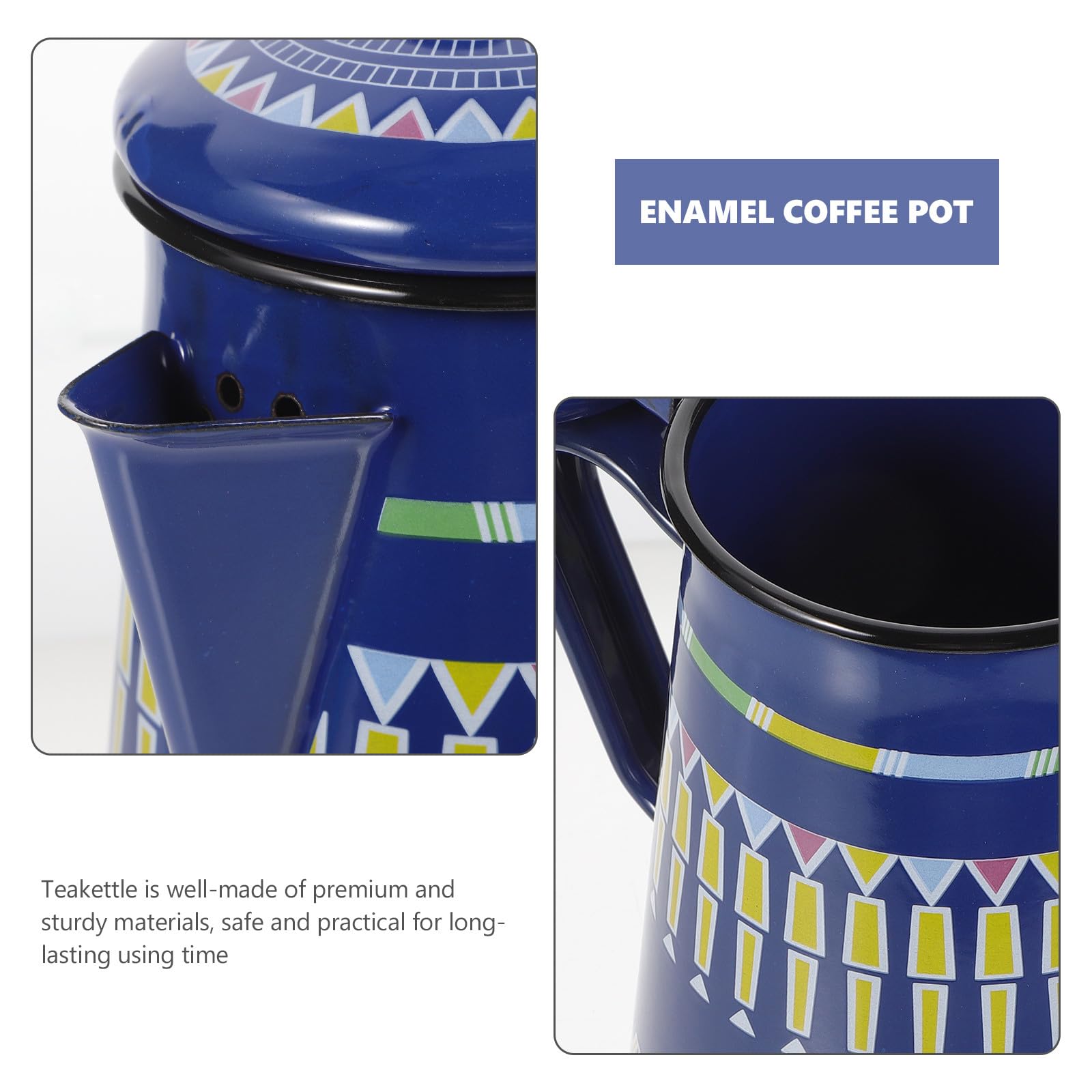 Tetera Esmaltada Azul de 1, 2 L para Cocina de Gas E Inducción