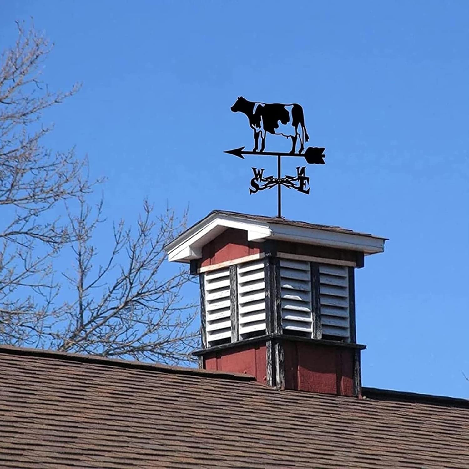 屋外の庭の装飾のためのステンレス鋼の動物の天候ベーン風向計レトロ耐久性のある風見風向計 (Color : Cows) (Cows)