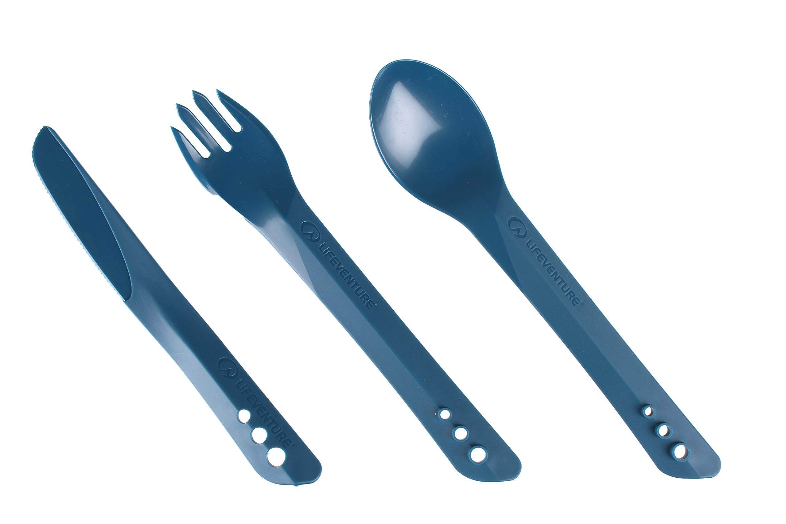LifeventureEllipse Plastic Interlocking Cutlery Set for Camping, Travel & Outdoor Use