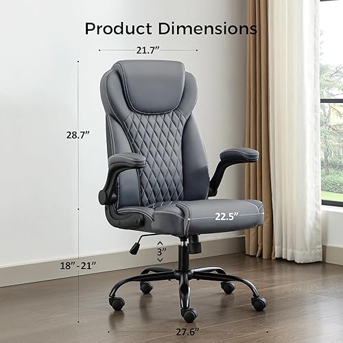Miniatura 2 de Silla de oficina, silla ejecutiva de piel sintética, sillas de escritorio de oficina en casa, silla ergonómica de escritorio para computadora con