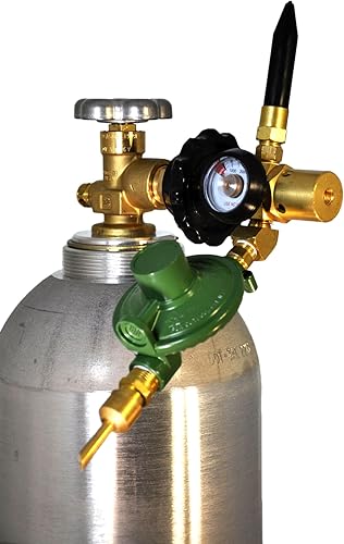 Miniatura 3 de Nuevo regulador de inflado de latón para llenado de globos (E2802HTG-DV) - Medidor de contenido de presión de conexión apretada a mano y válvula de