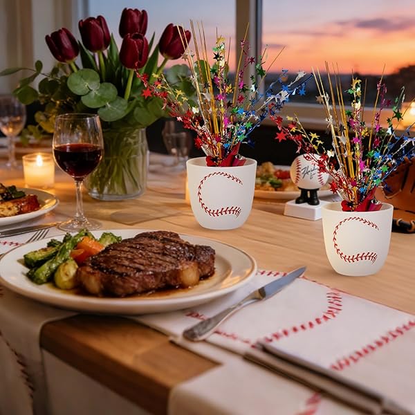 Baseball-Inspired Tabletop Vase Set