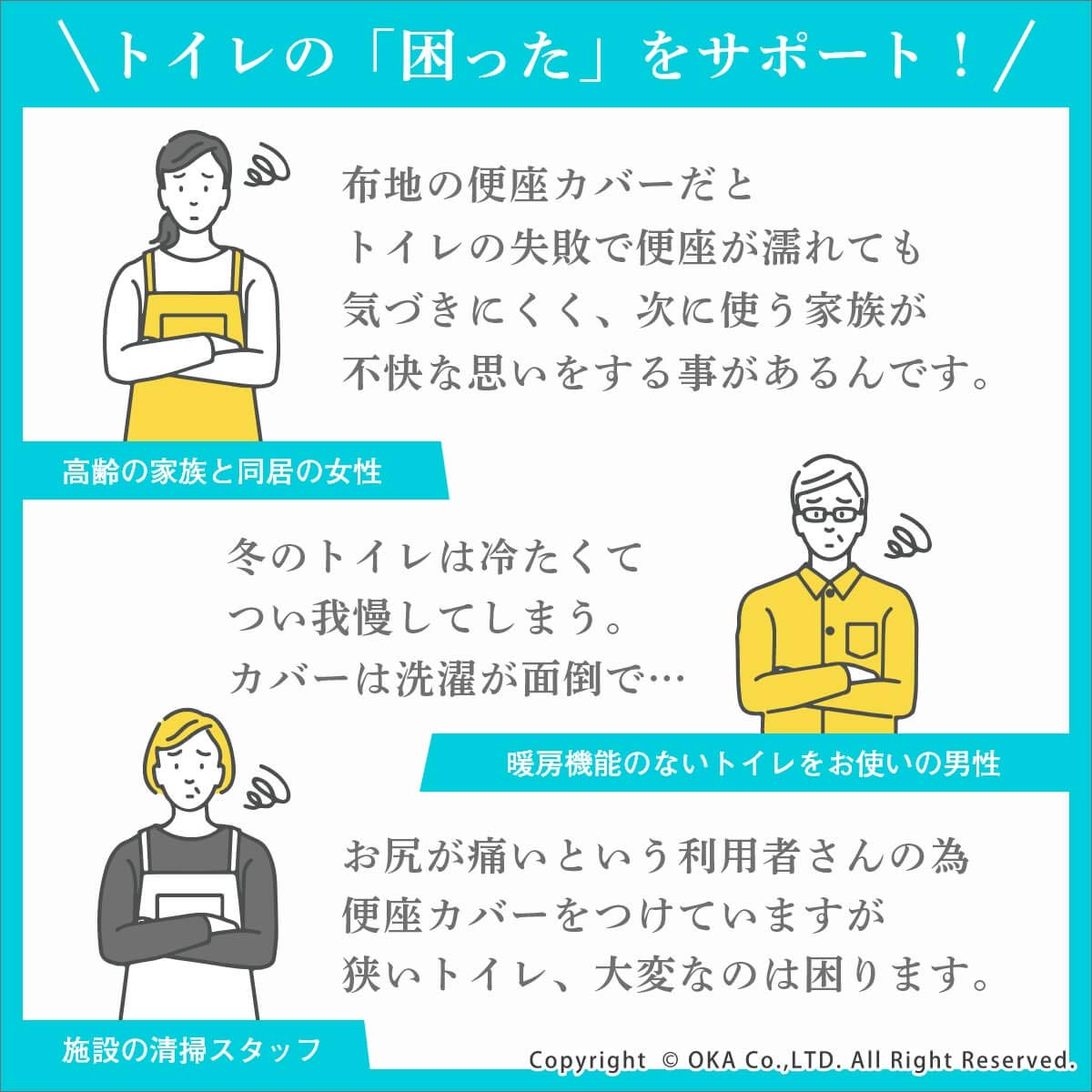 OKA Easy Wipe Toilet Seat Cushion, Green (PVC, Suction, Toilet Seat)