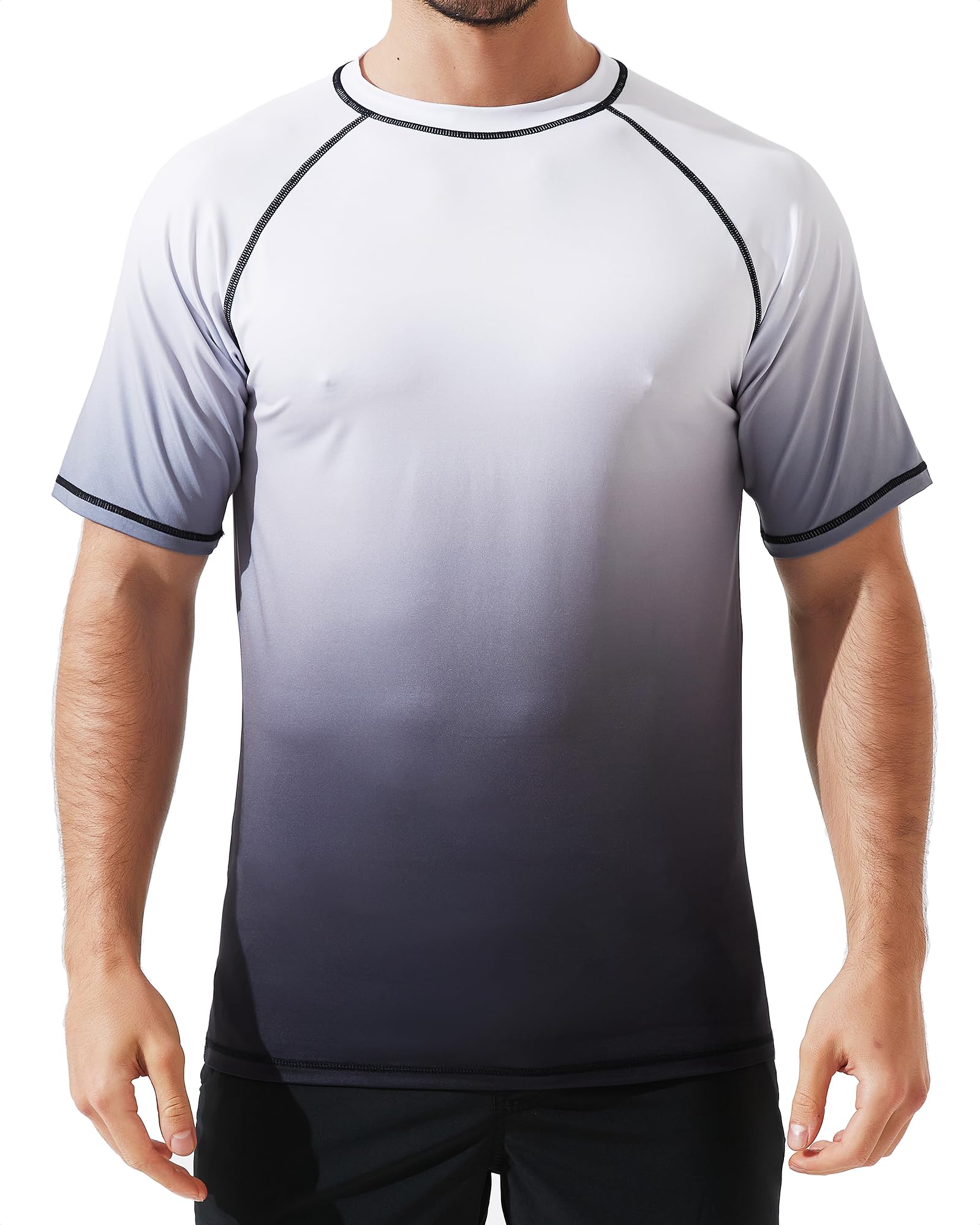 Arcweg Herren Rashguard UV T-Shirt Schwimm Shirt Kurzarm Schnell Trocknend Wassersurf-Shirt UPF 50 Tops Badeshirts (M-3XL)