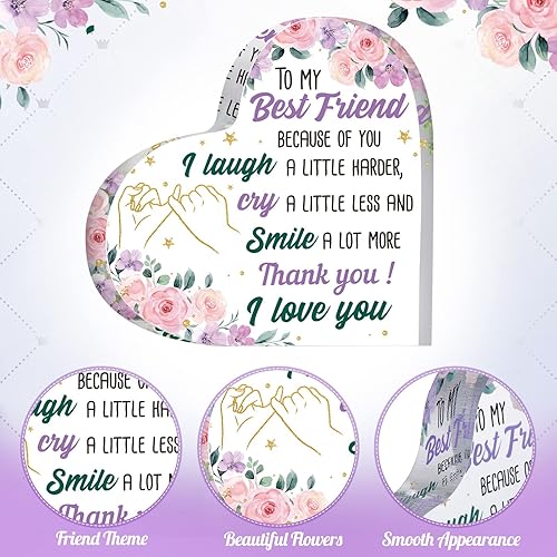 Miniatura 3 de Regalos de cumpleaños de Navidad para mujeres, recuerdo y pisapapeles, lado a lado o millas de distancia, amigos siempre están cerca de corazón,