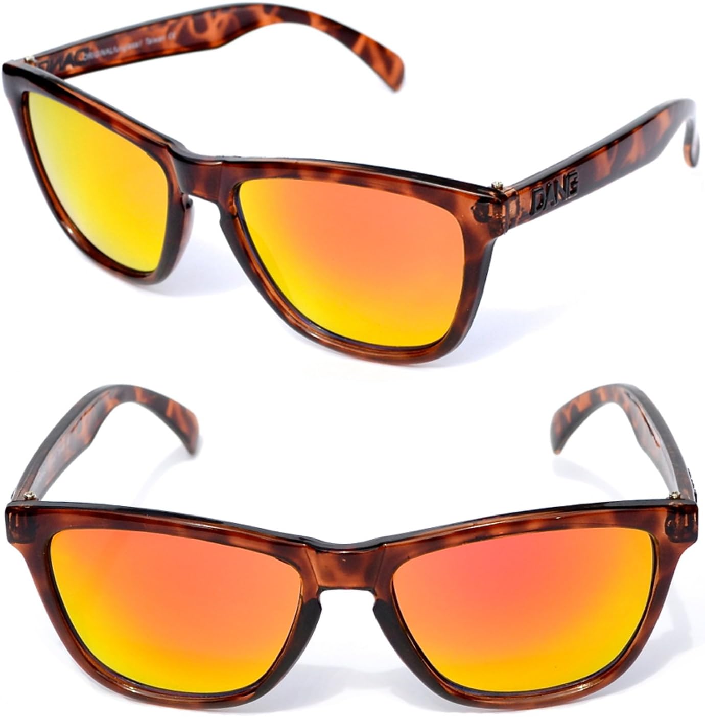 Tortoise Shell Sunglasses with Gold Mirror Lenses by DANG Shades