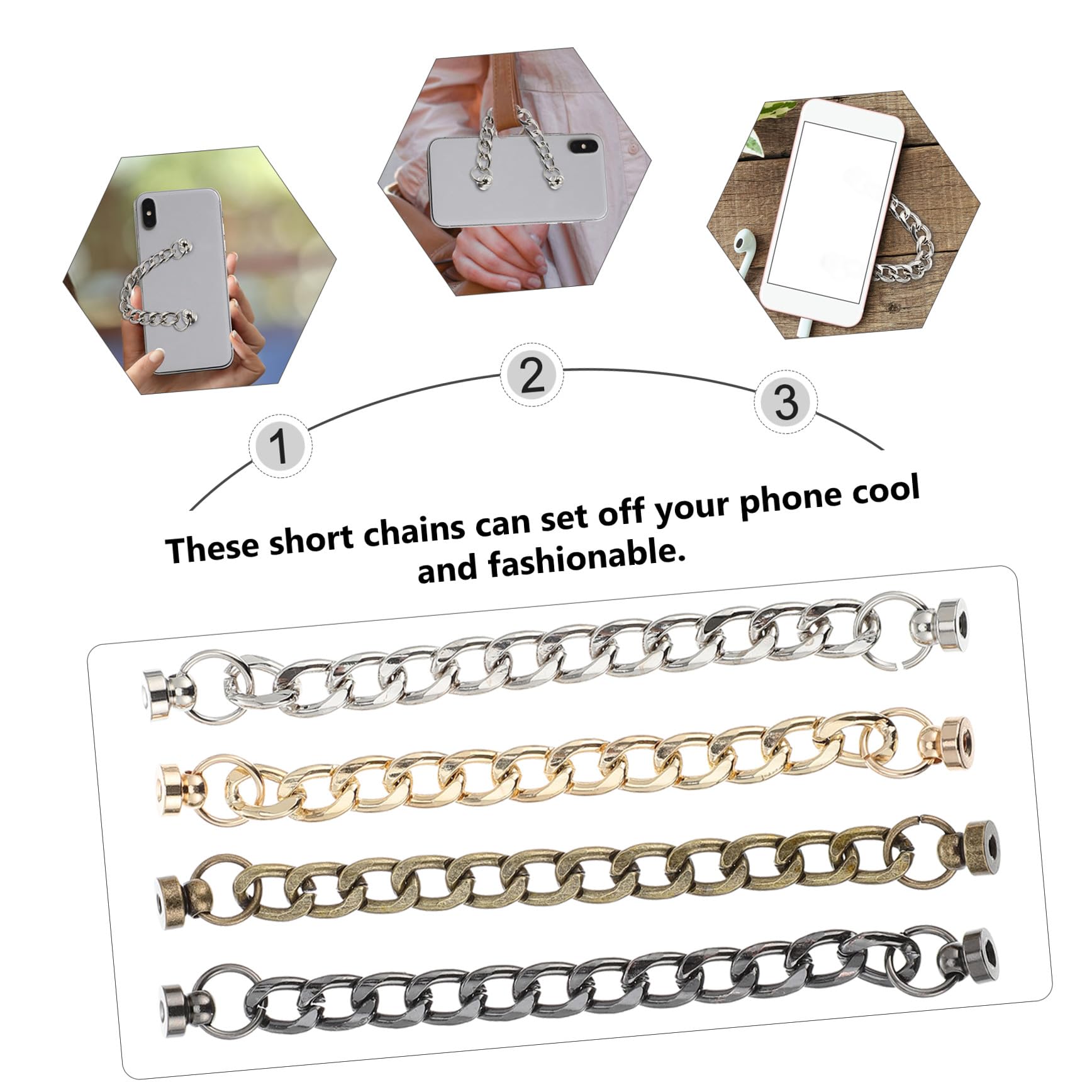 DOITOOL 12 Pz Fibbia della catena della cassa del telefono cellulare tracolla a catena del telefono finiture in metallo abbronzante custodia telefono arredamento decorare presa