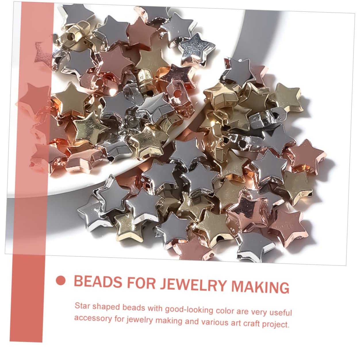 NUOBESTY 300 Piezas De Cuentas Espaciadoras De Pentagrama Collar De Estrella Cuentas De Estrella De Metal DIY Dijes En Forma De a Y Surtidos De Pendiente De