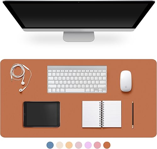 Miniatura 17 de Protector de almohadilla de escritorio de piel CADONO, almohadilla de escritorio antideslizante, gran almohadilla de ratón de piel sintética PU,