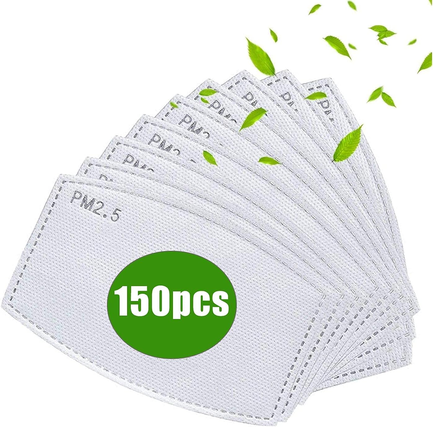 150PCS PM 2.5 Activated Carbon Filters,5 Layers Replaceable Anti Haze Filter Paper