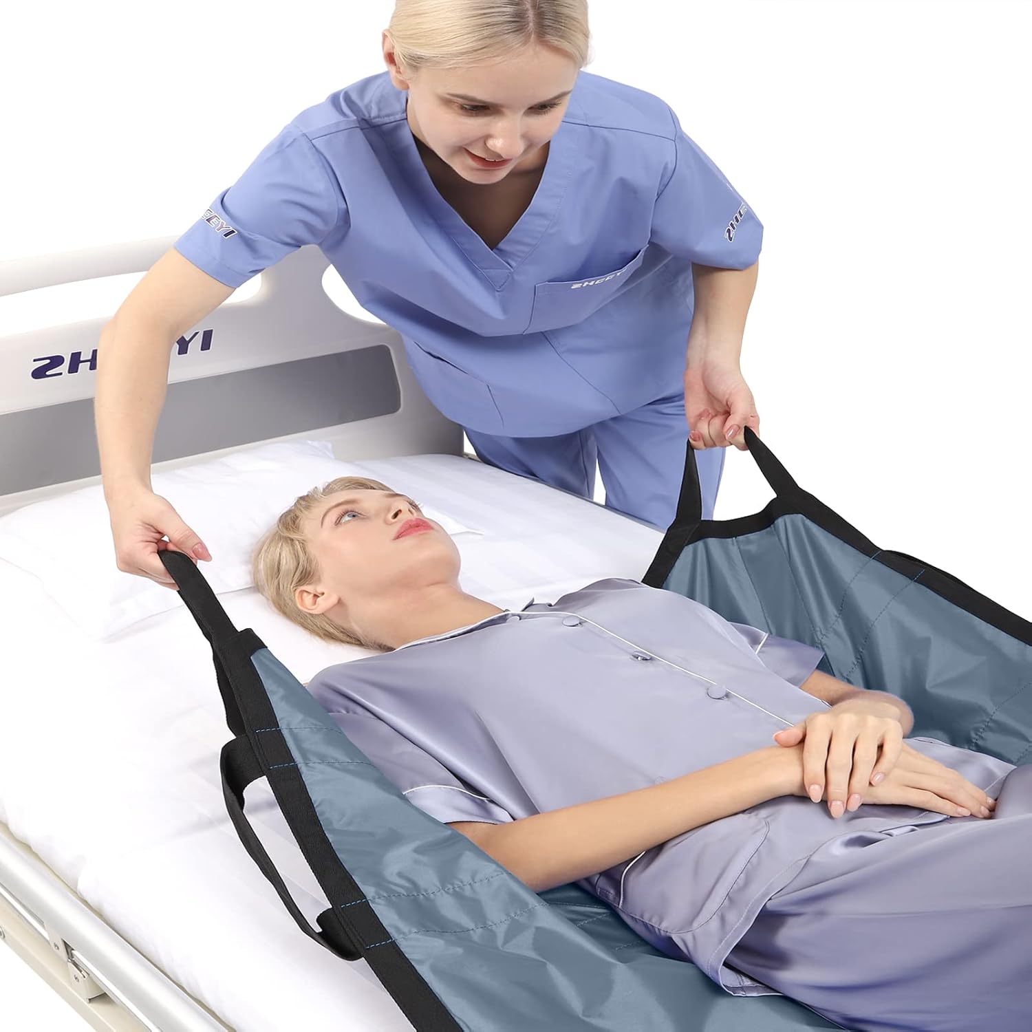 ZHEEYI Positioning Bed Pad with Handles 46" x 36" for Turning, Lifting