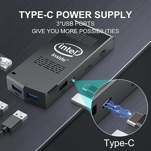 Miniatura 10 de AIOEXPC Mini PC Stick Intel Celeron N4020 Windows 11 Pro 8GB DDR4 1TB SSD Mini Computación Stick Soporte 4K HDMI, 2.4G5.0G WiFi, Gigabit Ethernet,