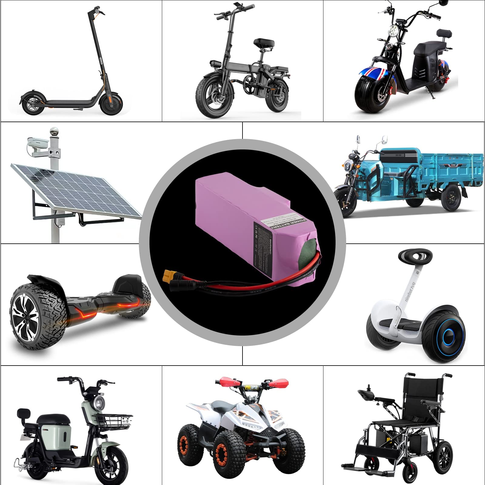 Batterie de vélo électrique 24V Batterie Li-ION 10Ah 12Ah 14Ah 17,5Ah 20Ah avec Chargeur 29,4V 200W-600W 250W 300W 350W 400W 500W Peut être utilisé pour Scooter, etc.