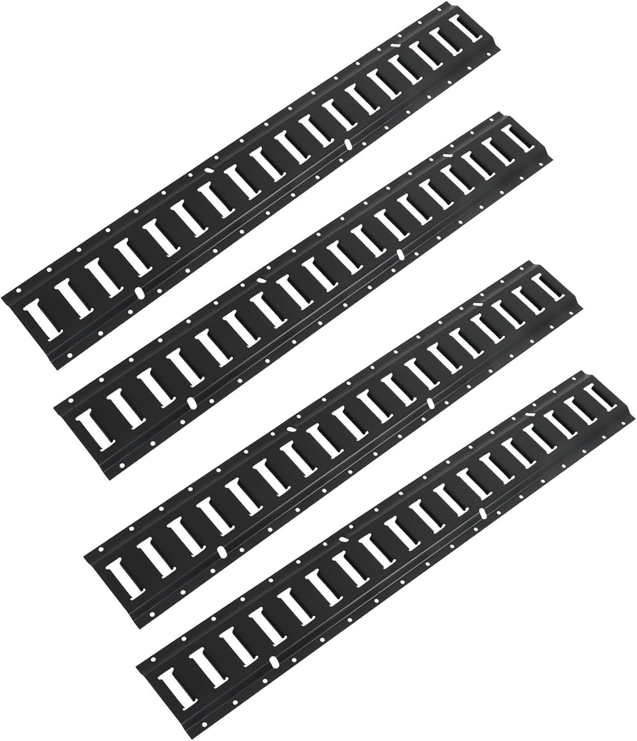 waltyotur 2 Pcs Track Tie Down Rail 3 for Garages Vans Trailers Motorcycle Tie Downs Track Bar Rails Powder Coat Black 2000 lbs