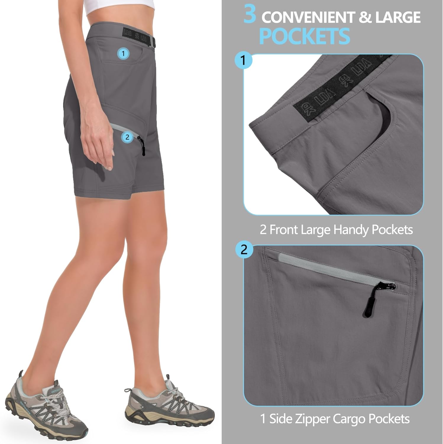 Little Donkey Andy Women's Quick Dry Lightweight Bermuda Golf Cargo Shorts Stretch Business Travel Hiking Shorts - Image 6