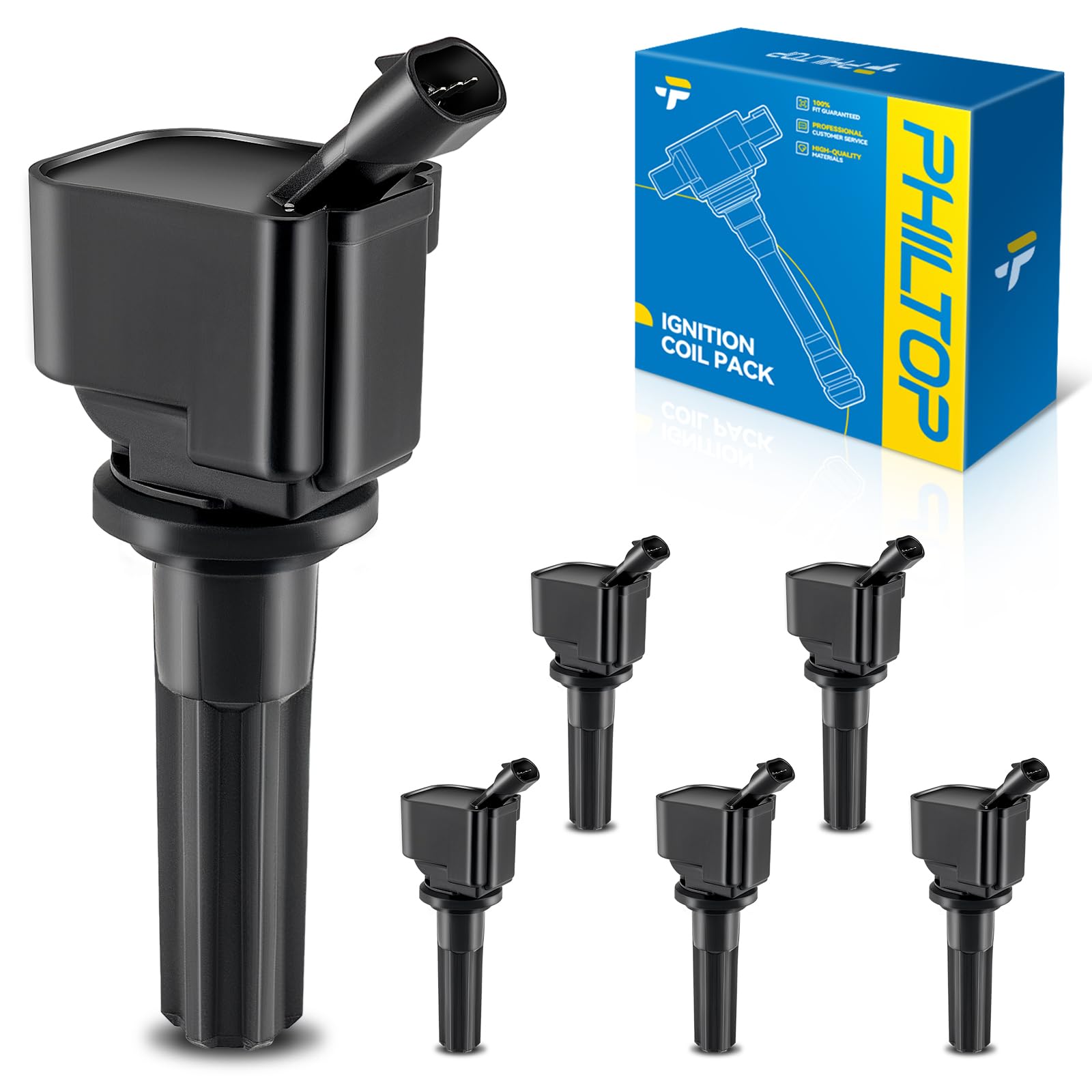 PHILTOP Ignition Coil Pack Fit for 2006-2009 Trailblazer Envoy 9-7x, 2007-2012 Colorado Canyon, 2007-2010 H3, 2006-2007 Rainier Ascender, 2006 Trailblazer EXT Envoy XL, 2009-2010 H3T, UF497